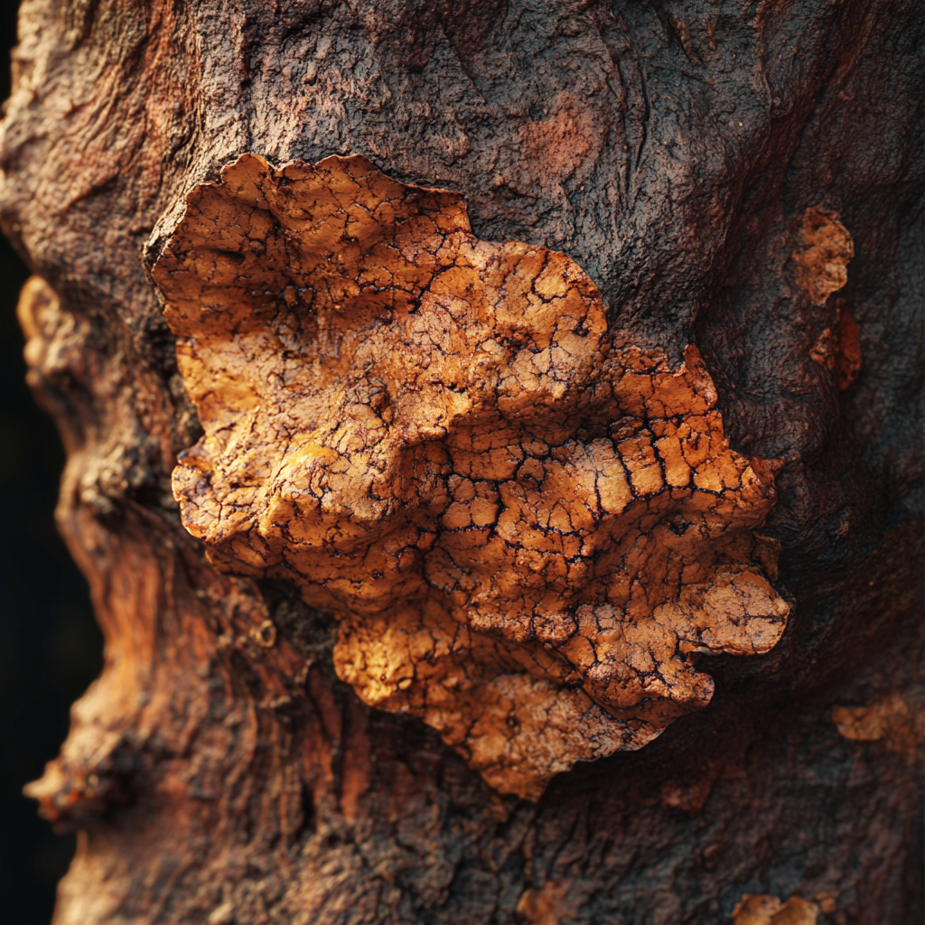 Detailed Chaga Mushroom Close-up Texture