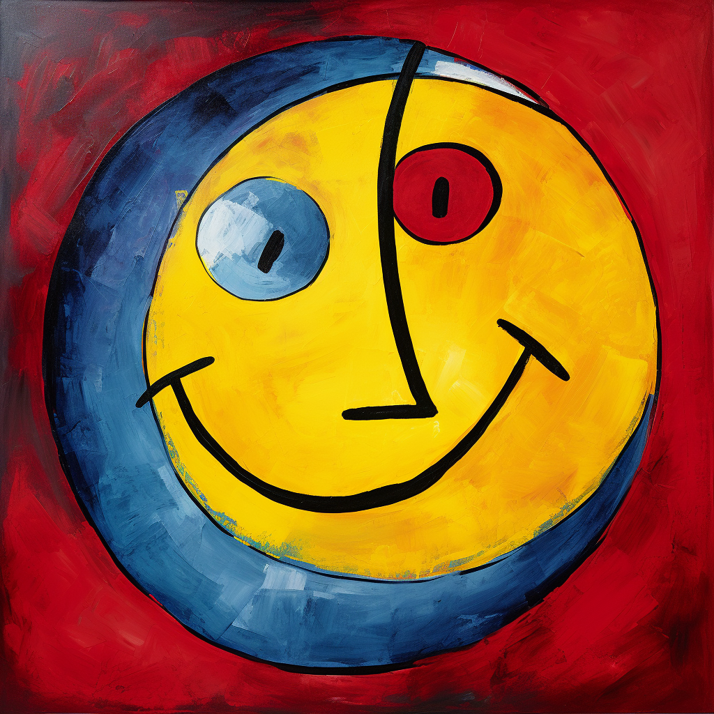 Marc Chagall-inspired smiley art icon