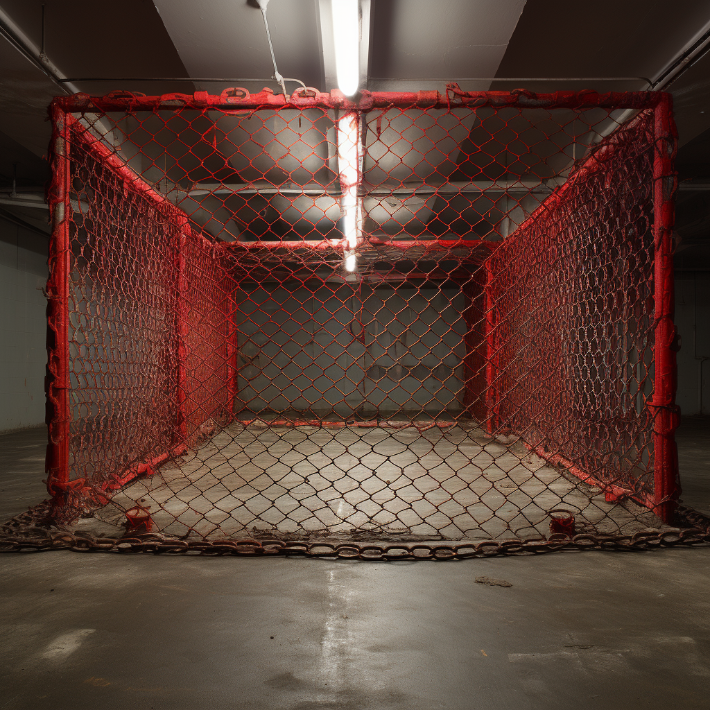 Chain Link Cage in Cement Room