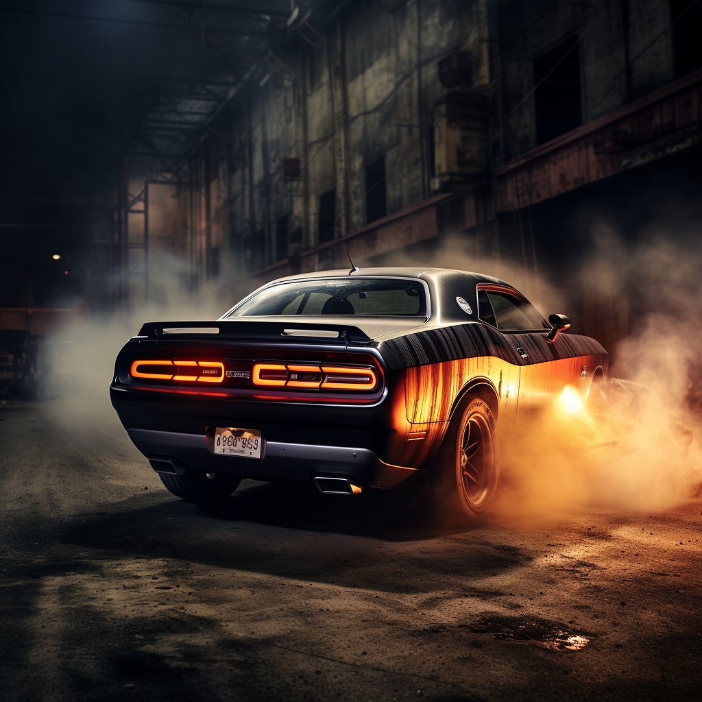 Challenger exhaust flames being put out