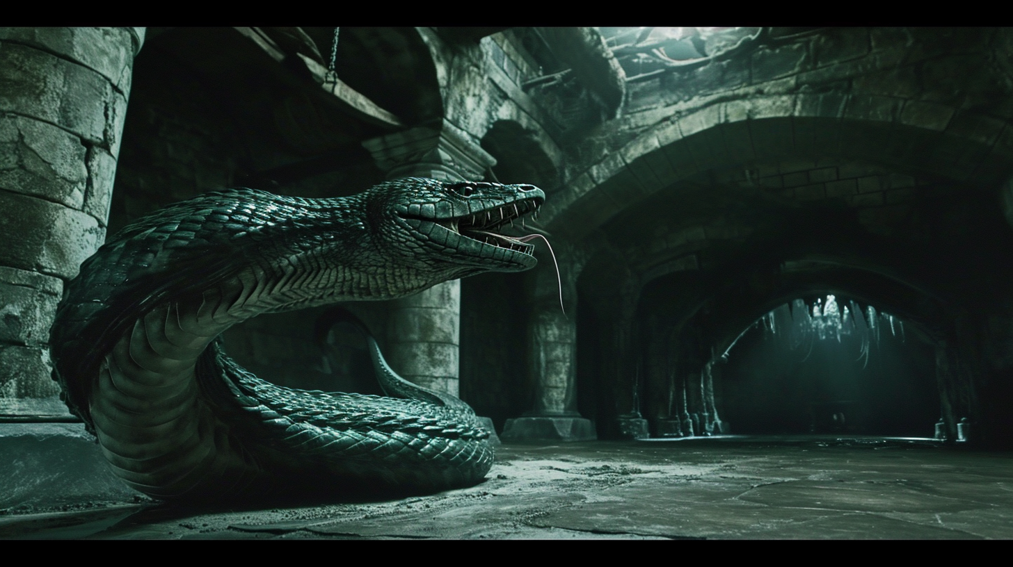 Chamber of Secrets: Snake attacking Harry