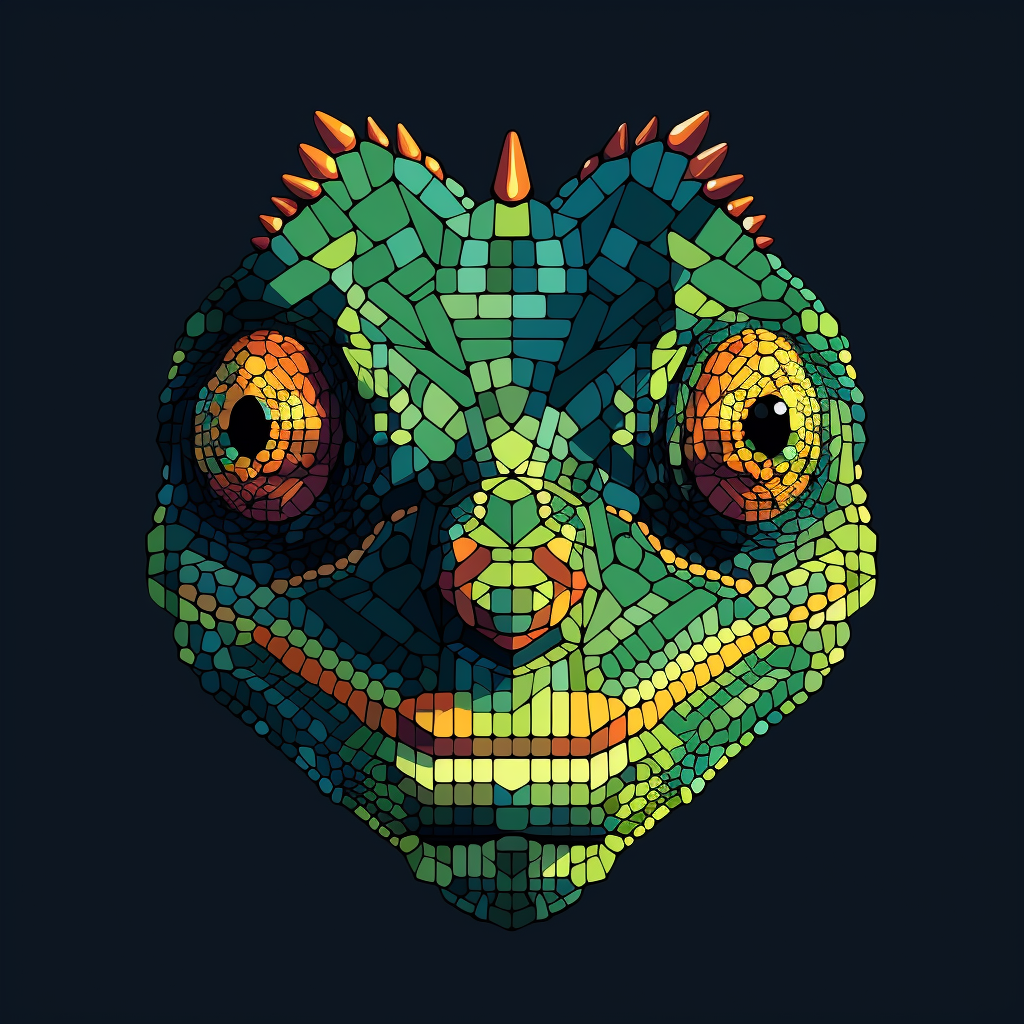 Simplified chameleon face logo