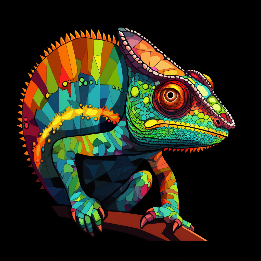 Chameleon Vector Logo in Pixel Art