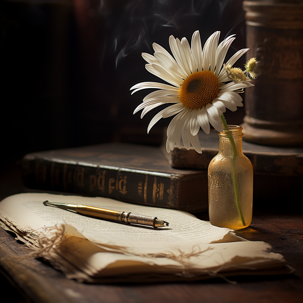 Chamomile Flower on Desk