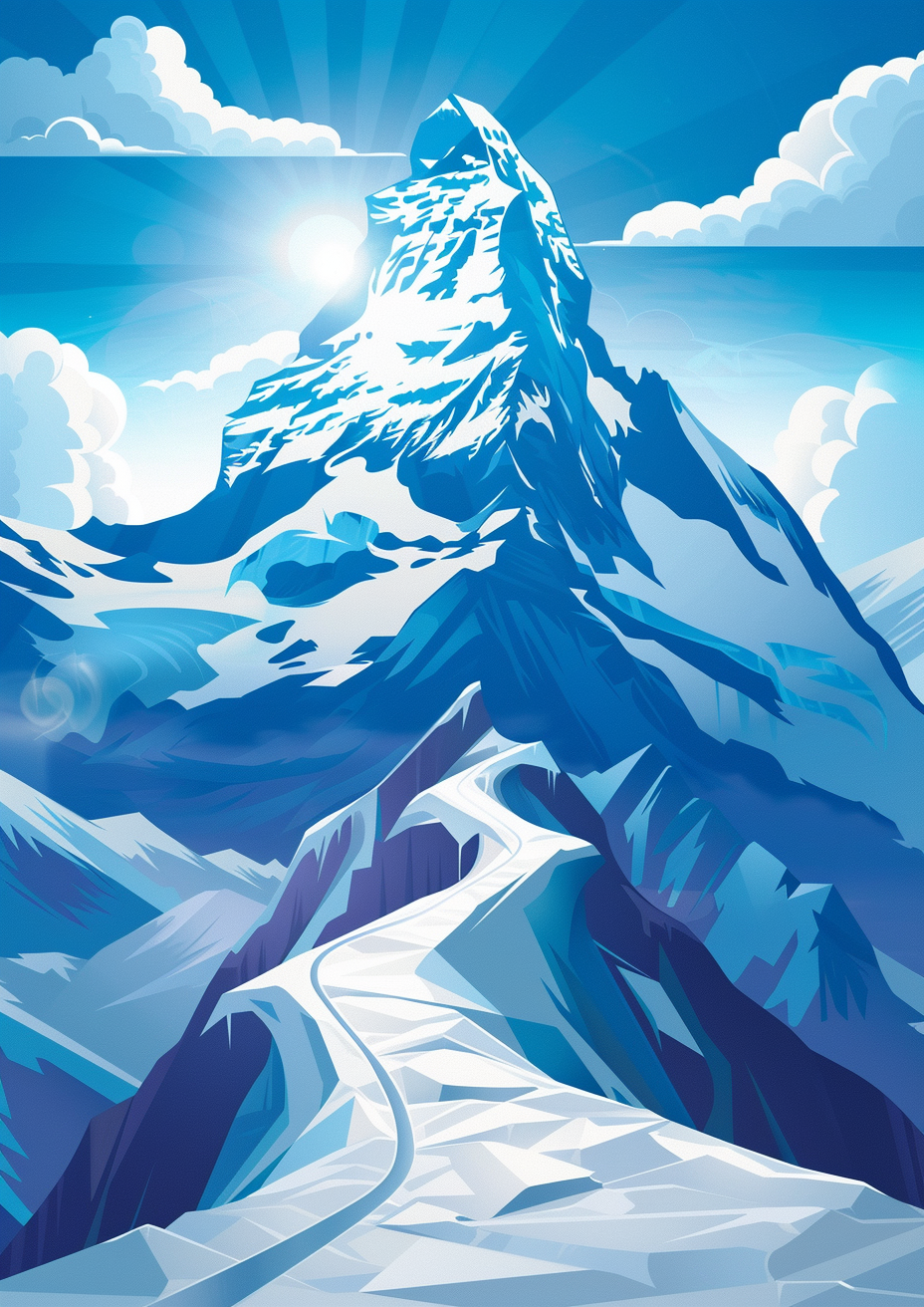 Modern Chamonix Flat Illustration