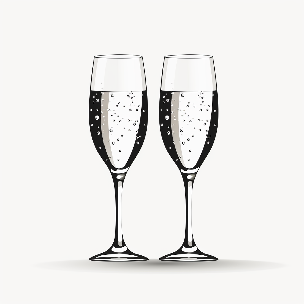 Stylish black champagne glass illustration