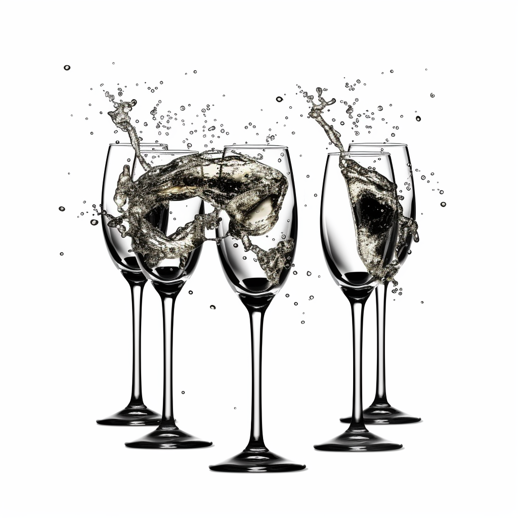 Stylish black champagne glass illustration