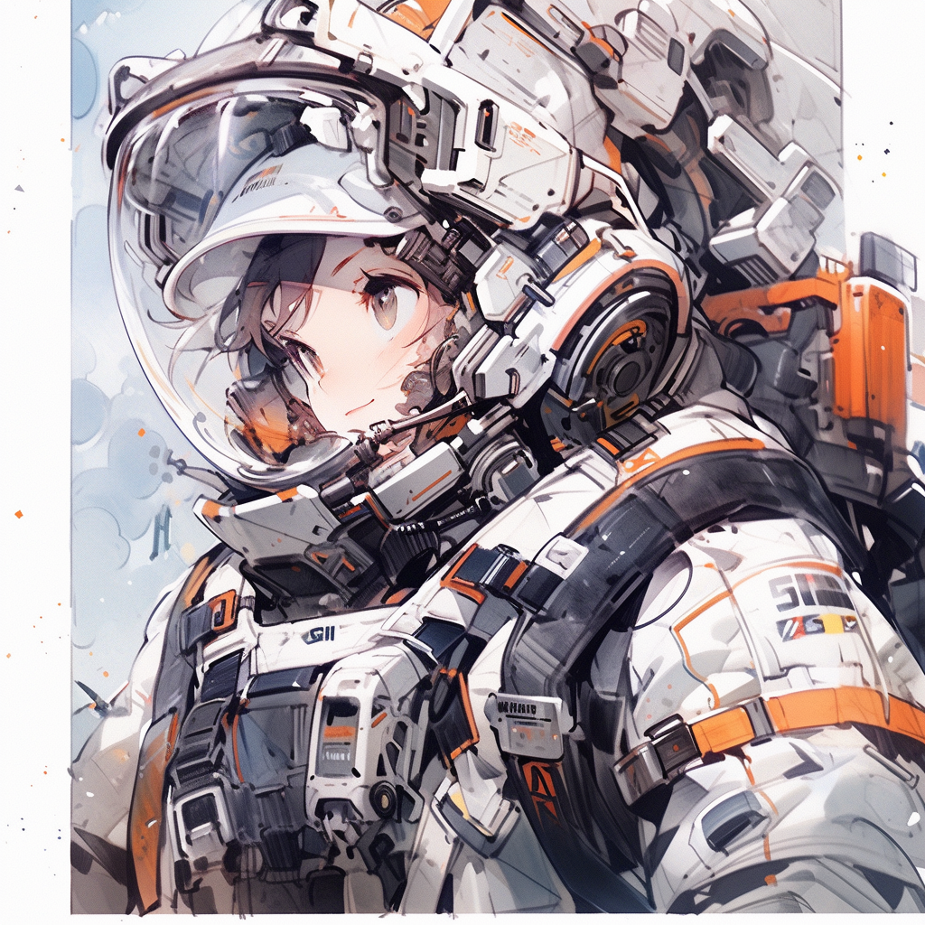 Detailed character in space suit illustration