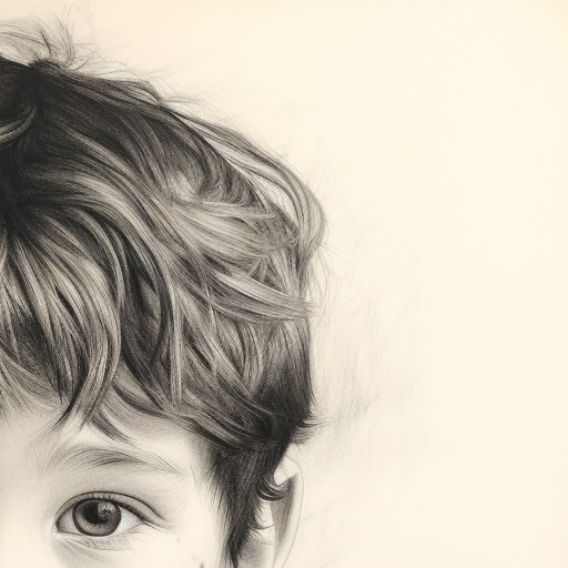 Charcoal Drawing of a Young Boy