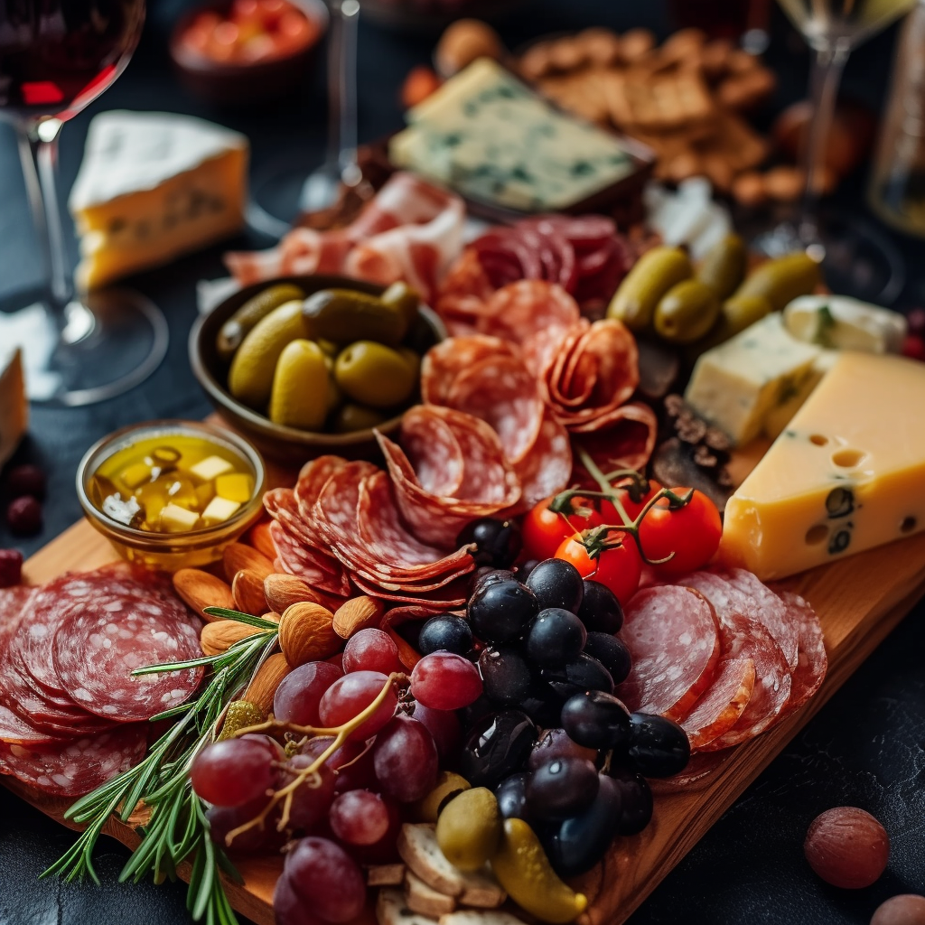 Charcuterie board in classy setting