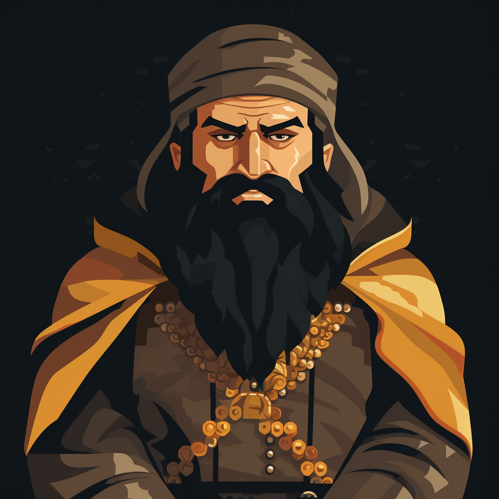 RPG Pixel Fantasy Charismatic Merchant with Black Beard