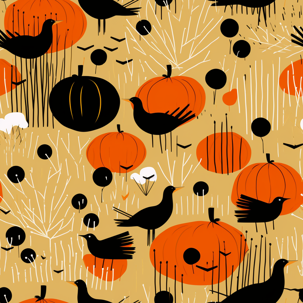 Halloween pumpkins pattern by Charley Harper