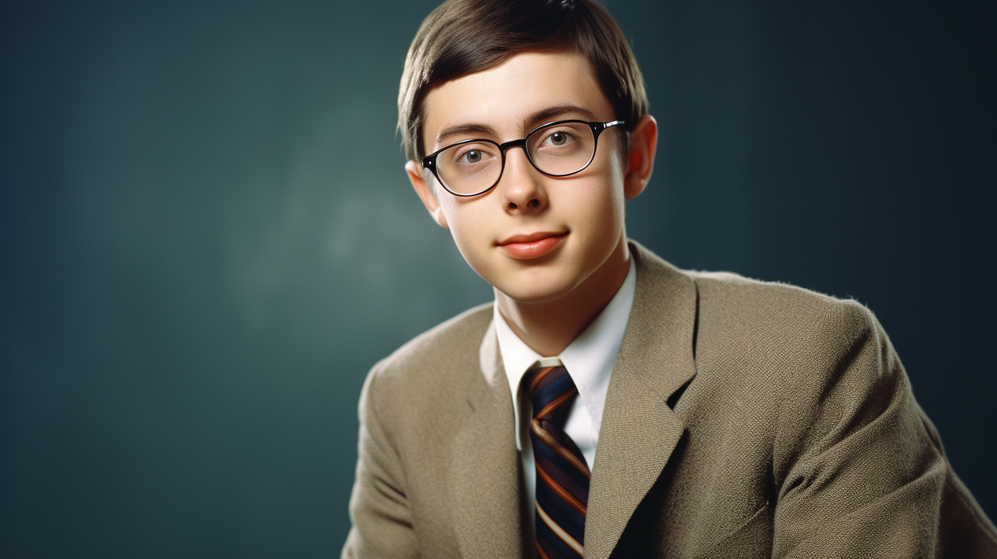 Charlie Munger full body short hair