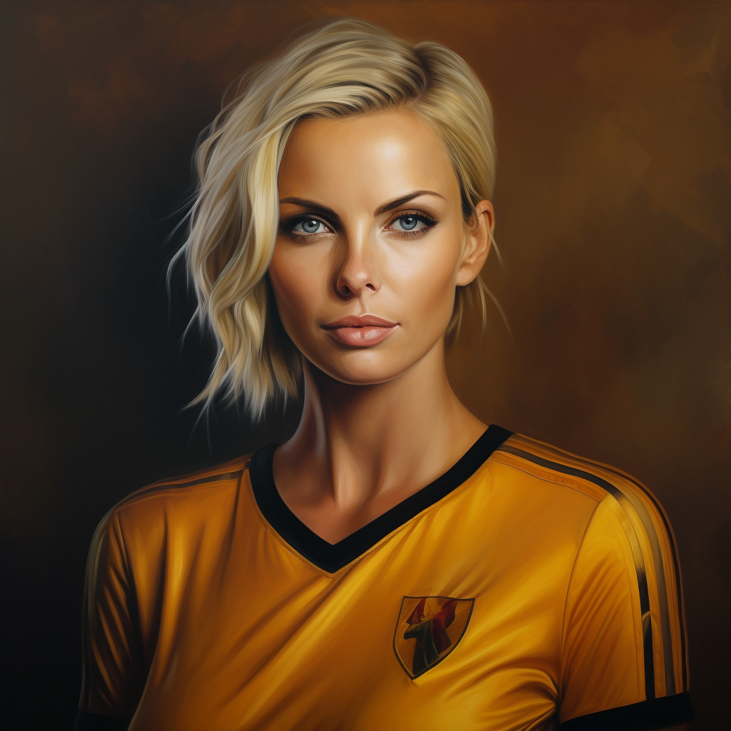 Charlize Theron supporting US Lecce Calcio team