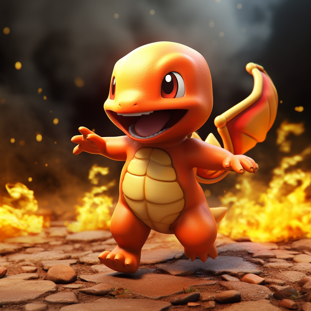 Charmander running from the side