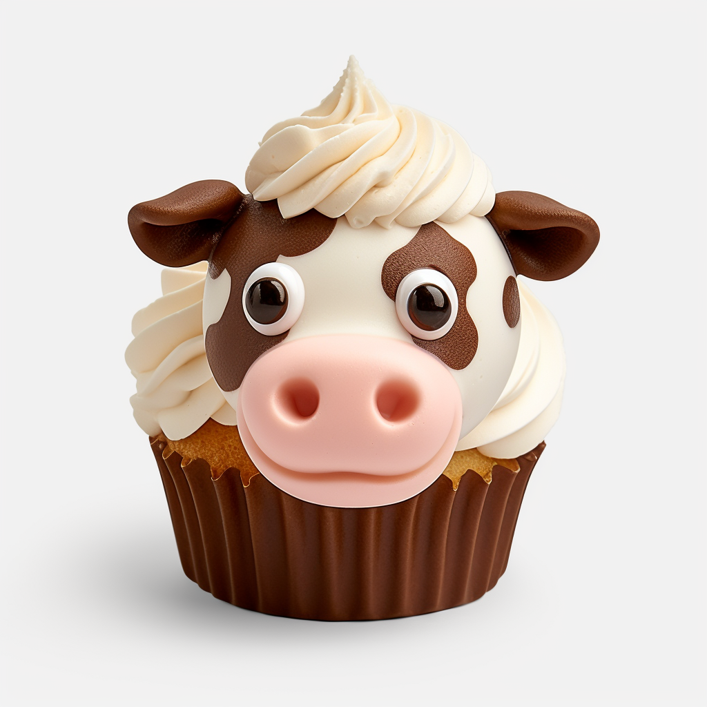 Charming cow muffin rendering image