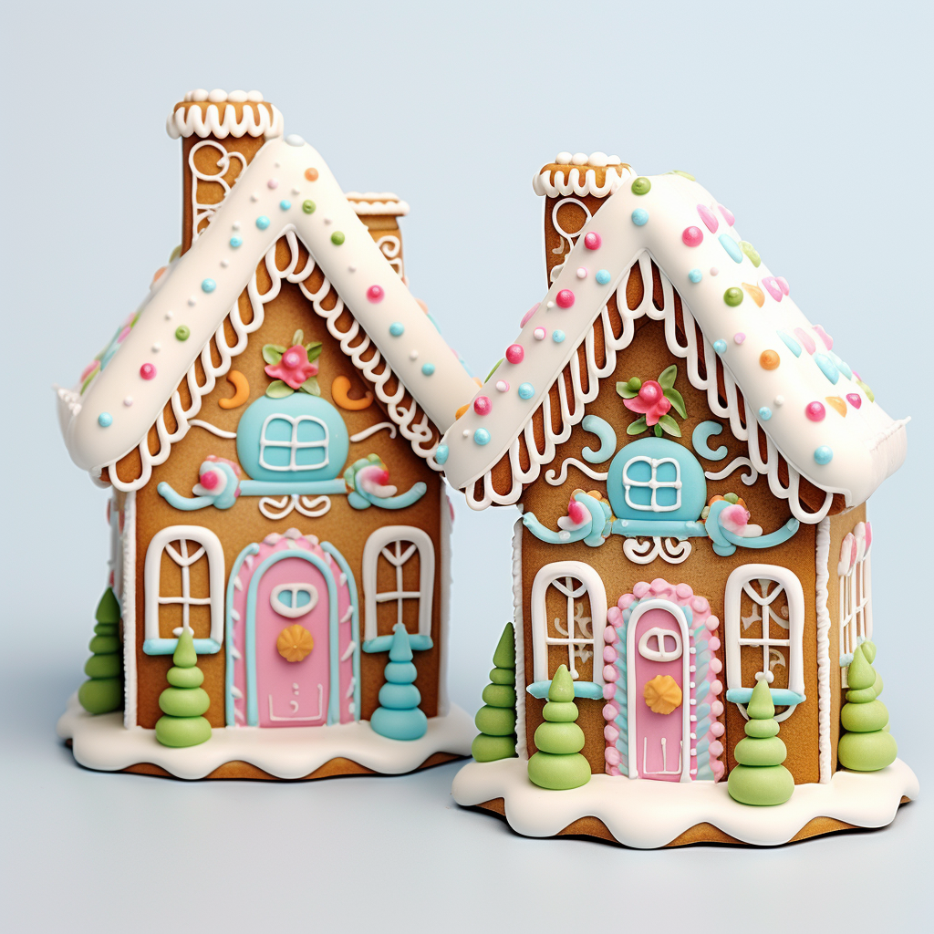 Cute Gingerbread Houses with Candy Decorations