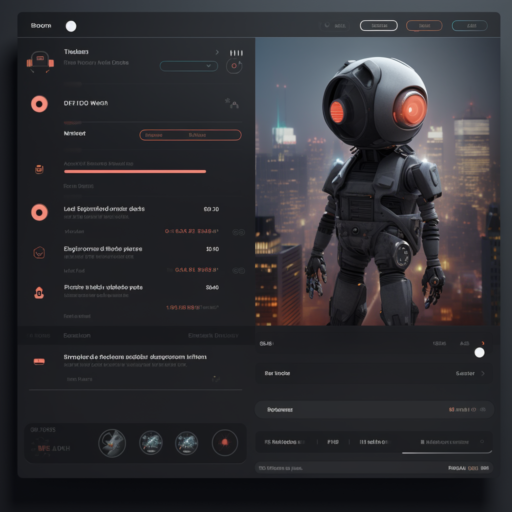 Dark-themed chatbot desktop interface