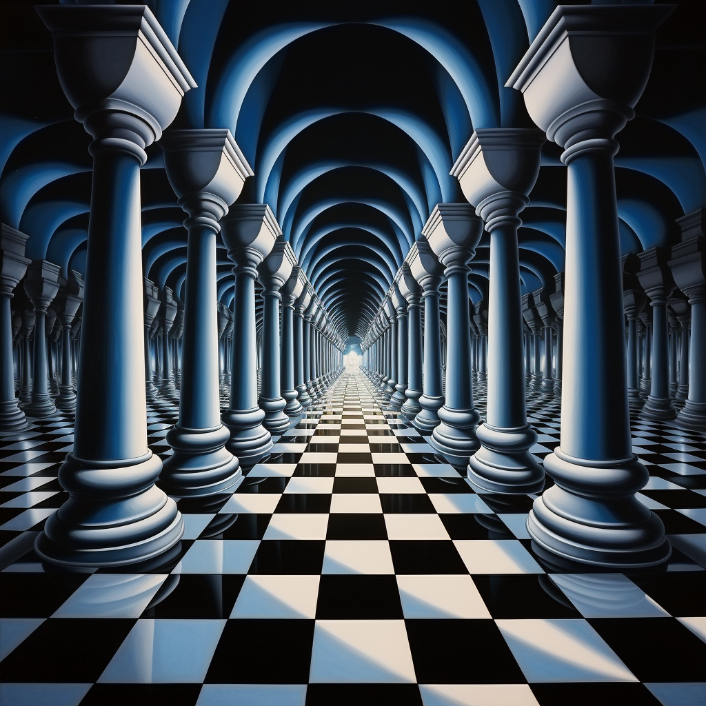 Checkerboard Optical Illusion Artwork