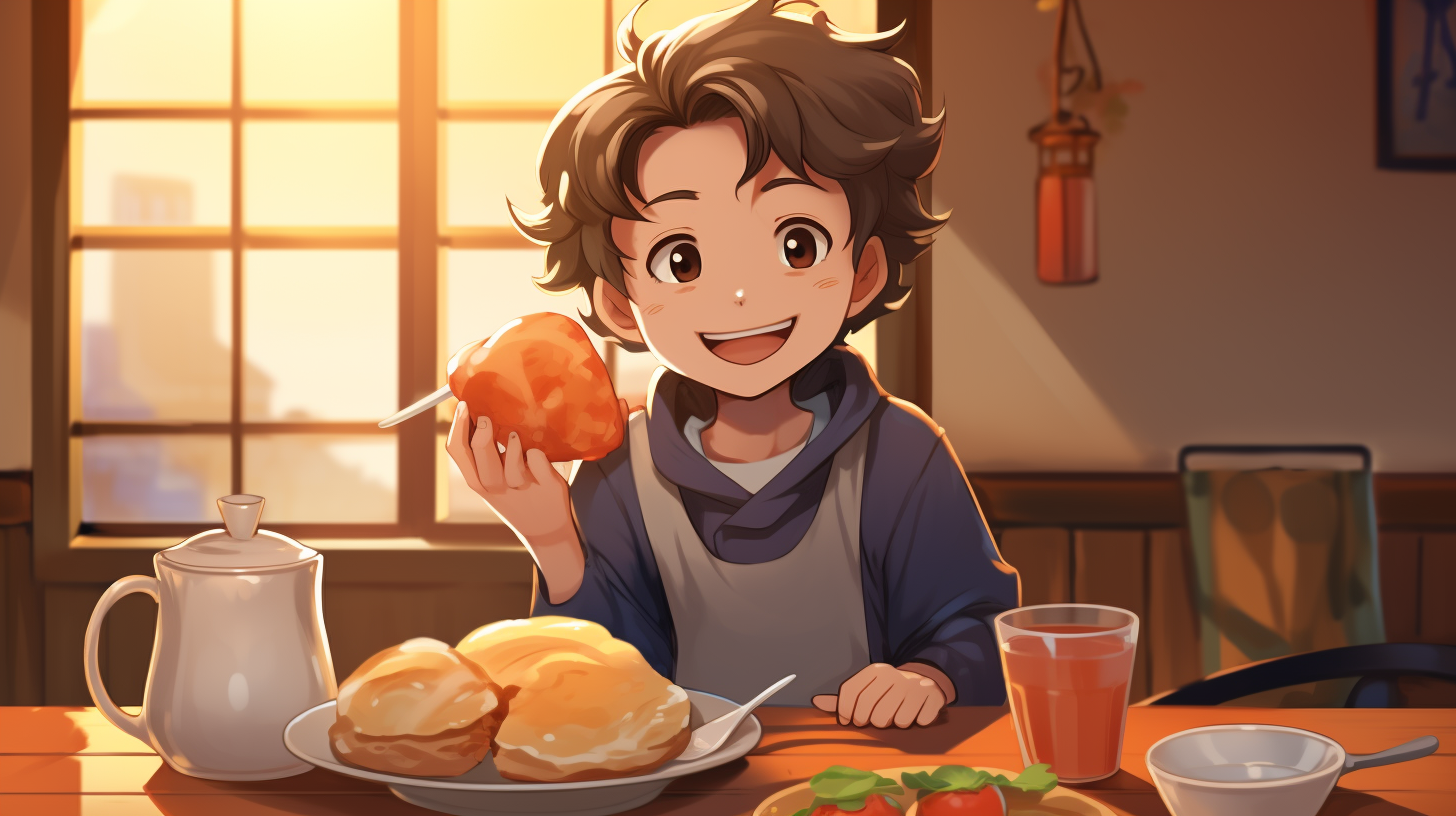 Cheerful boy holding an egg