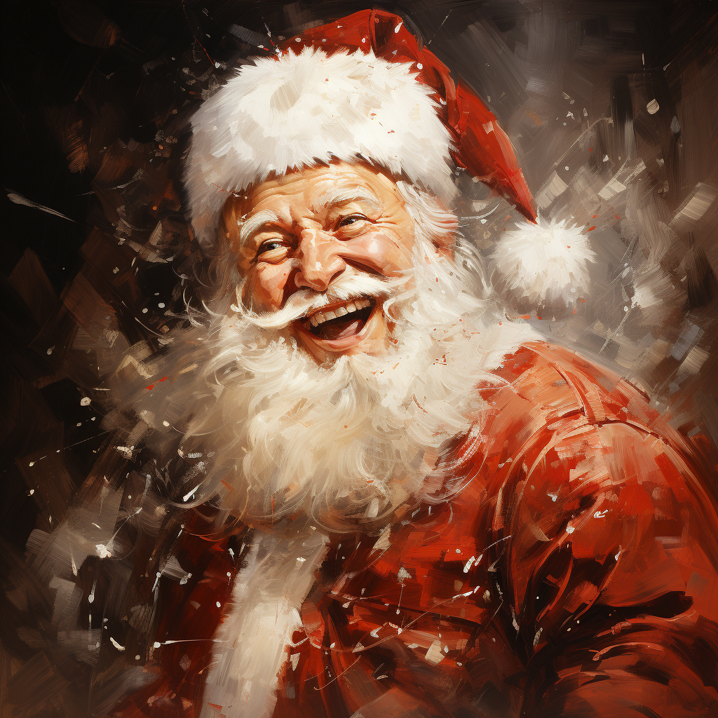 Cheerful Santa Claus Oil Painting