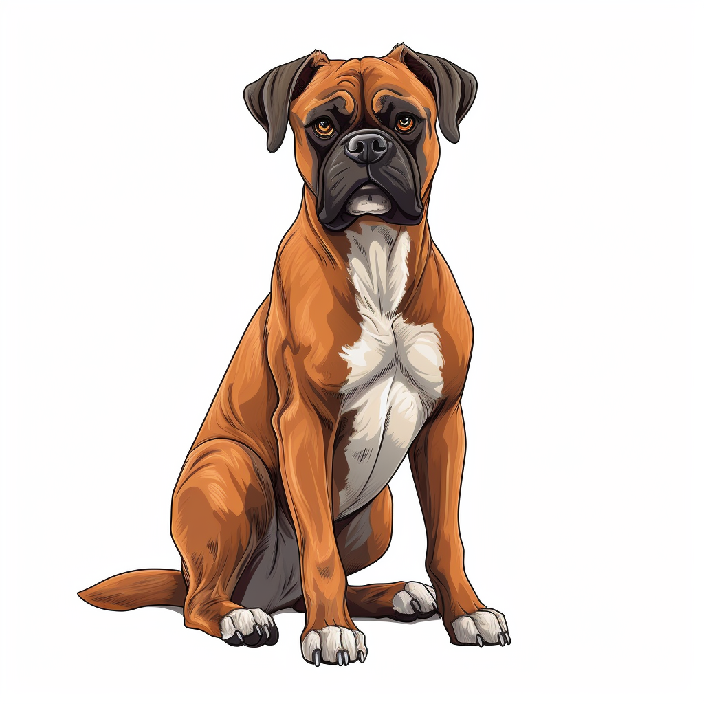 Adorable Boxer Dog Sitting Cheerfully