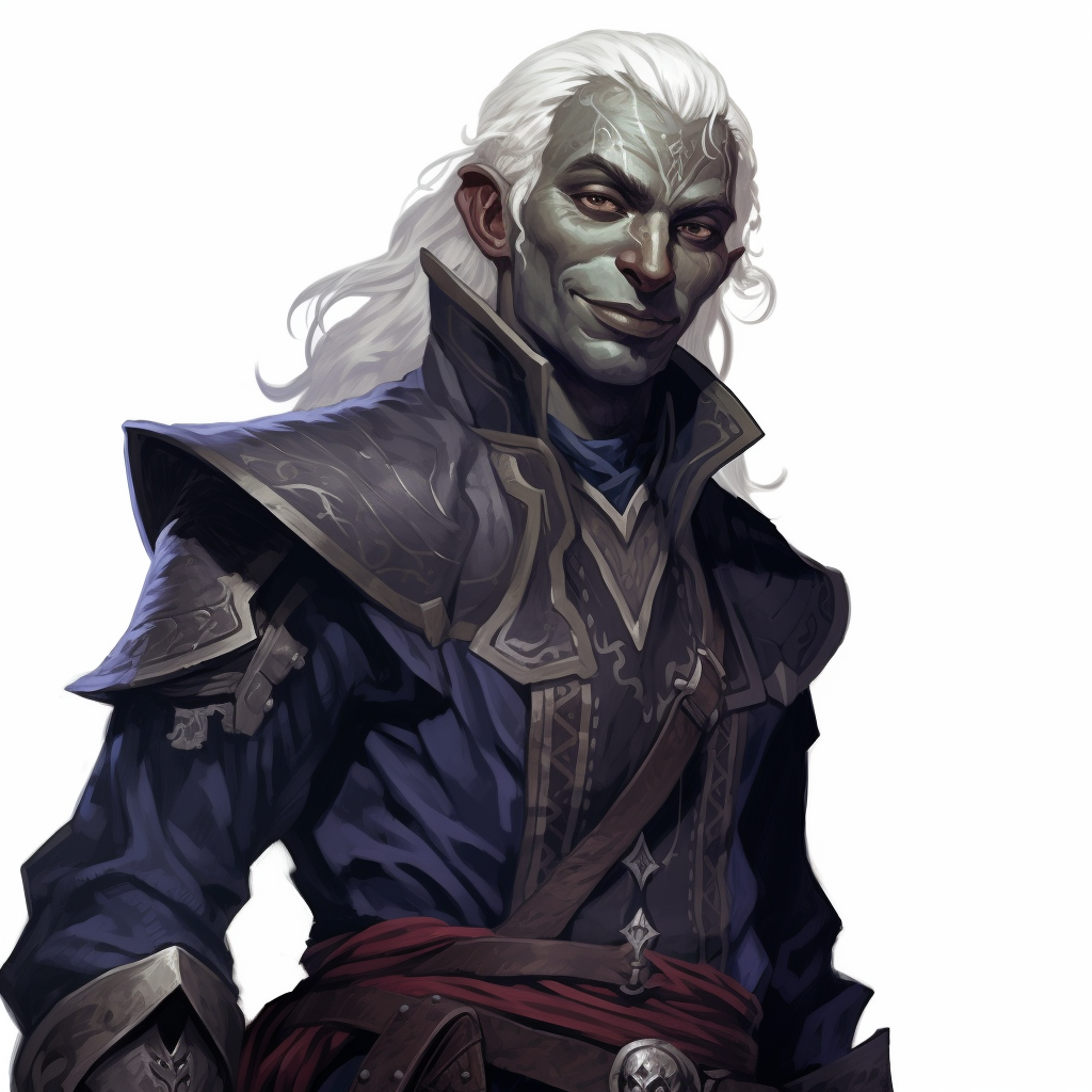 Cheerful drow male character art