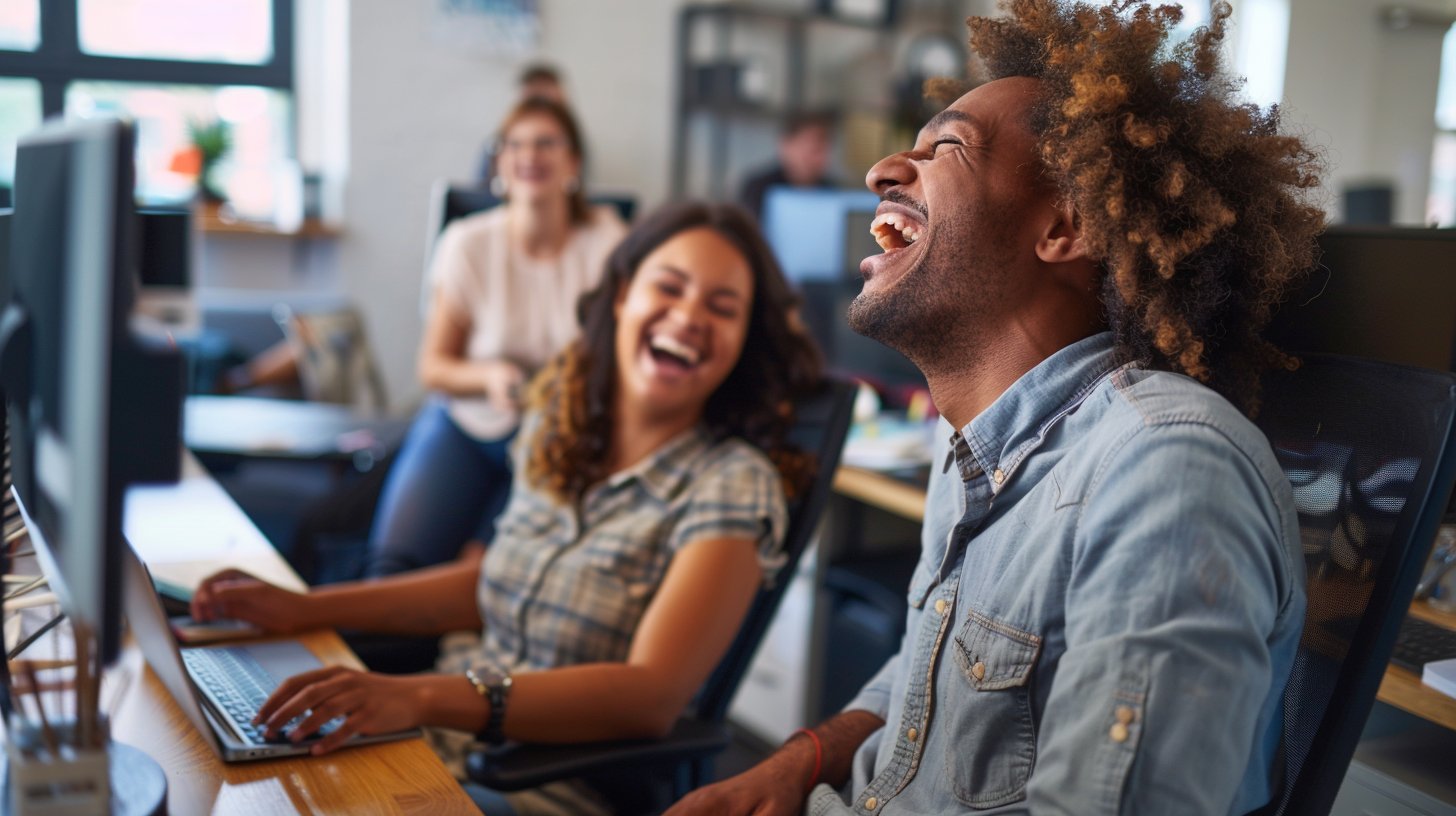 Office Colleagues Sharing Laughter