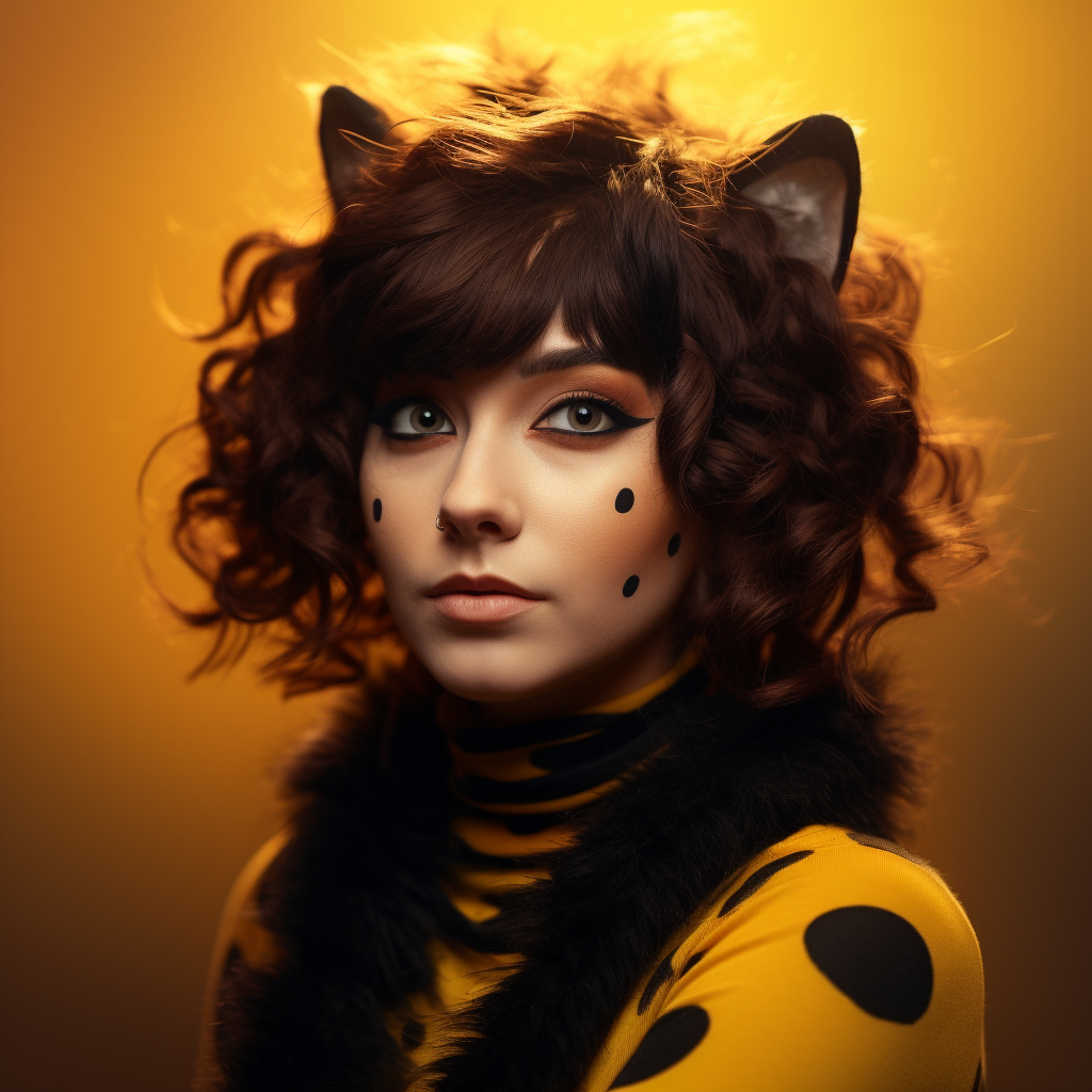 Young woman as a cheetah anthro