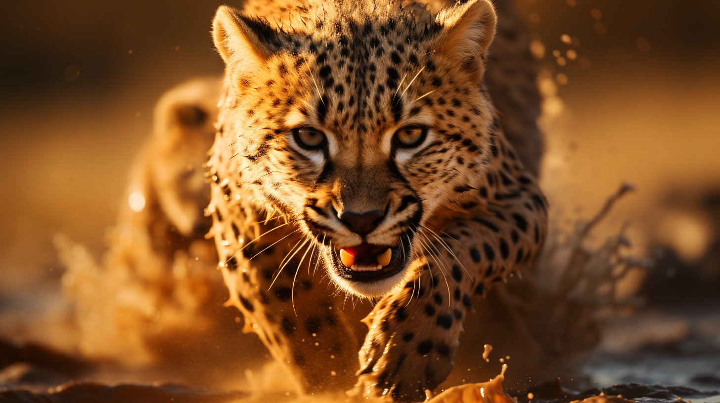 Cheetah chasing deer in dramatic scene