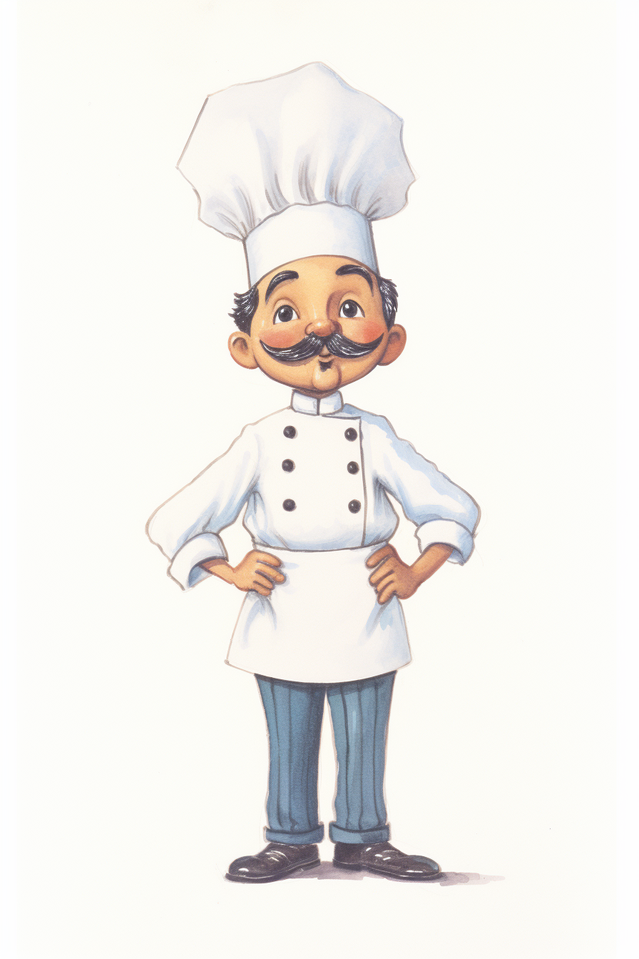 Cartoon chef illustration on white background