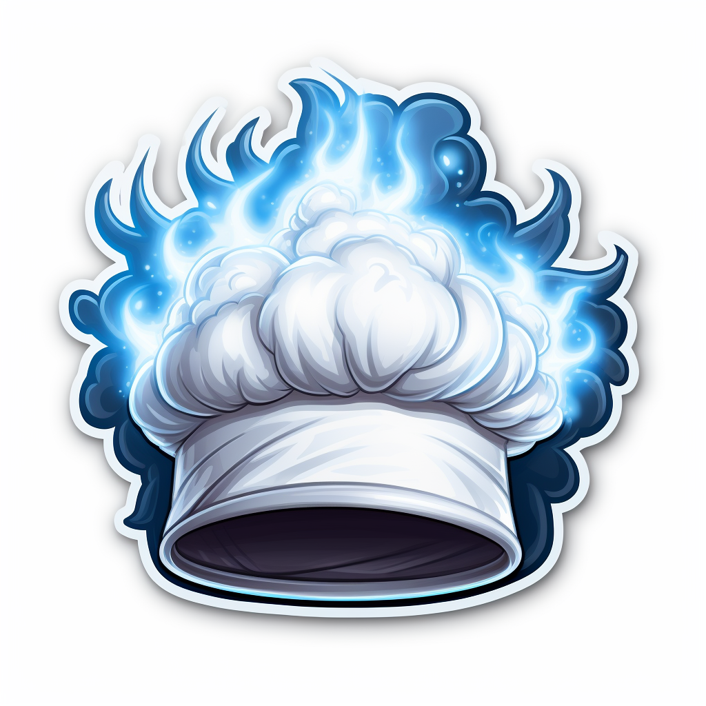 Sticker of Chef Hat with White Highlightening