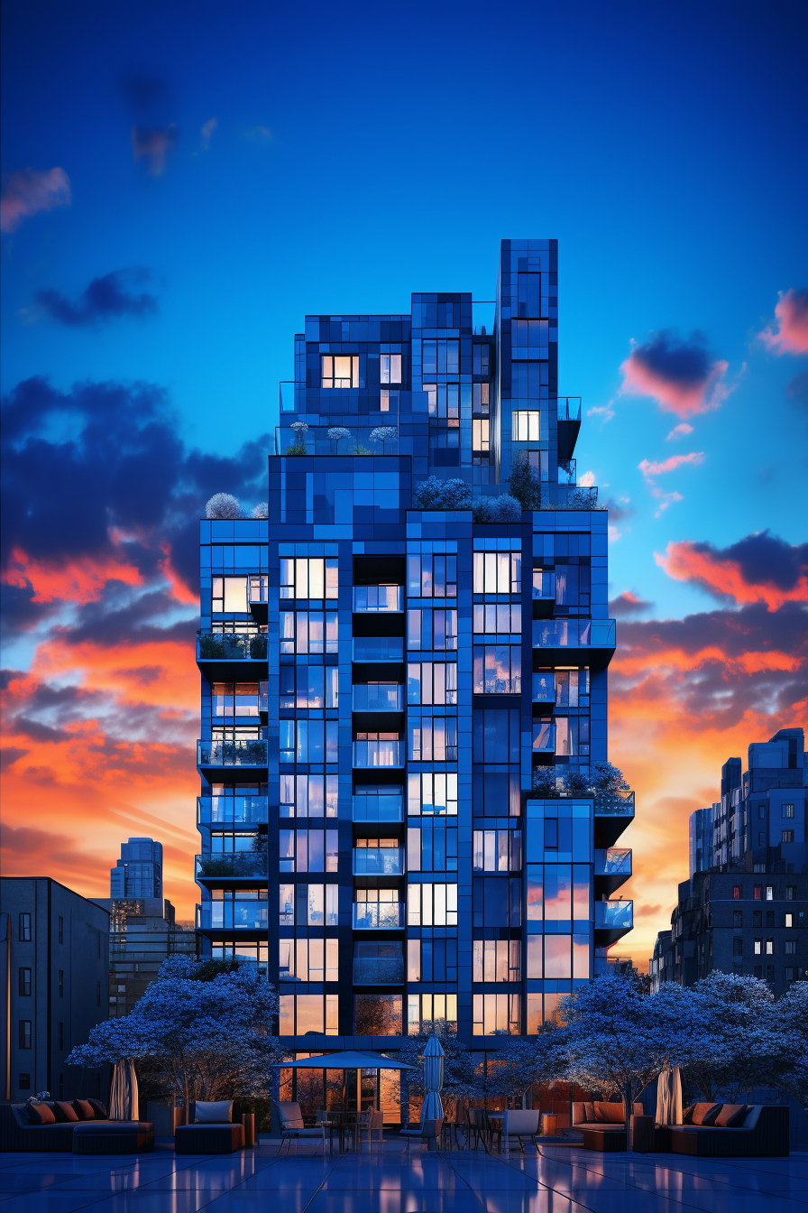 Modern apartment building render in Chelsea