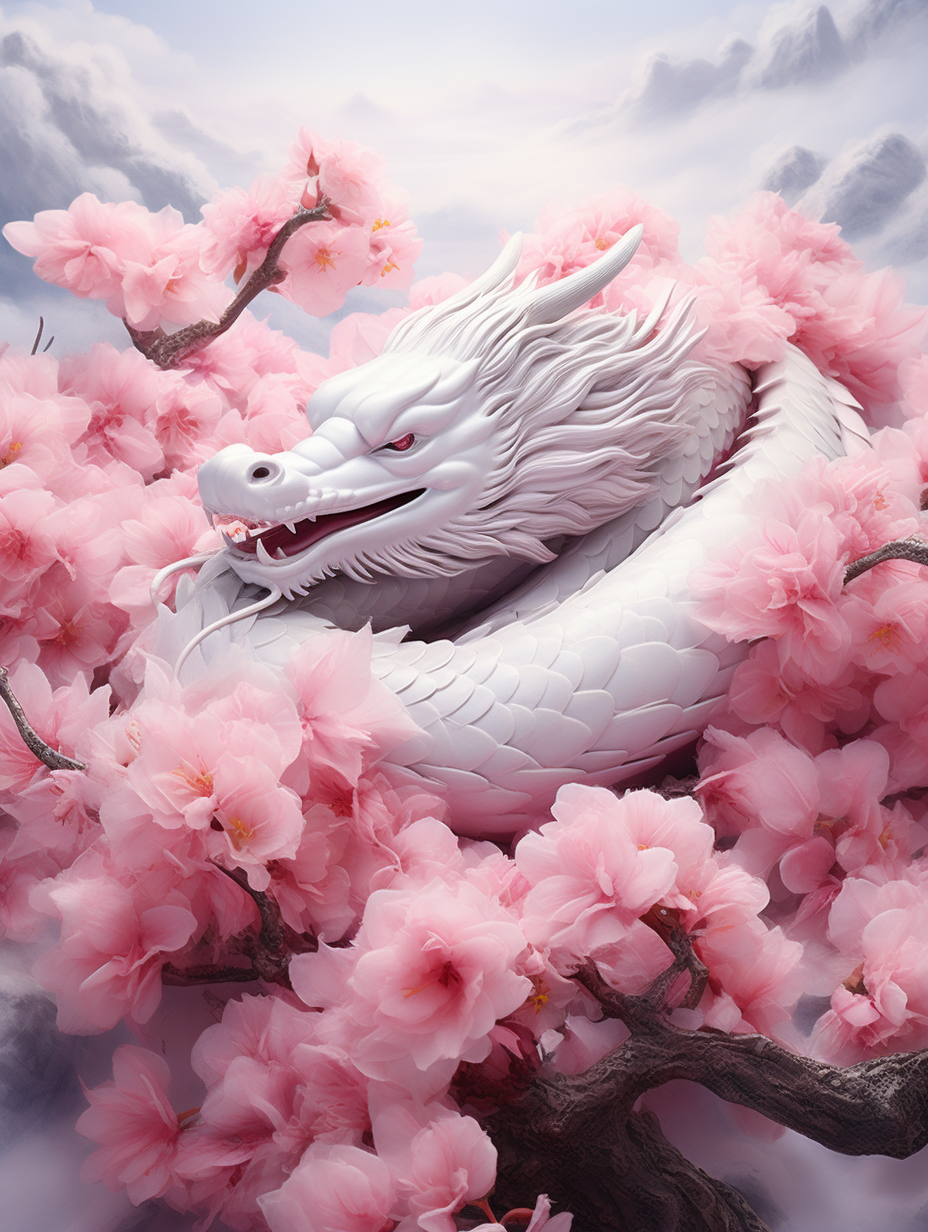 Cherry Blossom Dragon Asleep