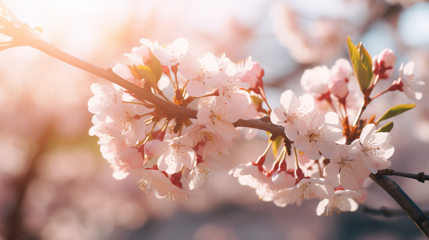 Close-up of Beautiful Cherry Blossom Tree