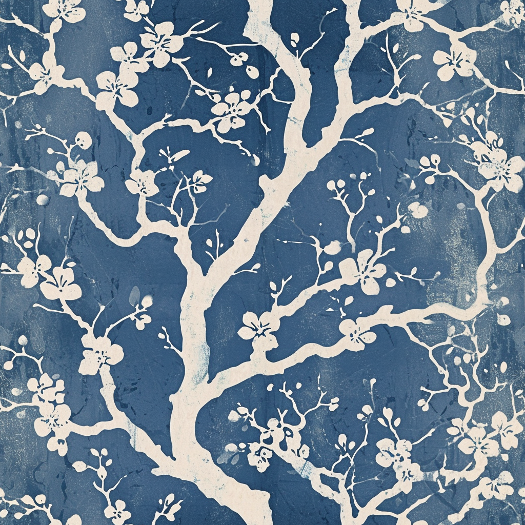 Cherry Blossom Tree Pattern Arts Crafts