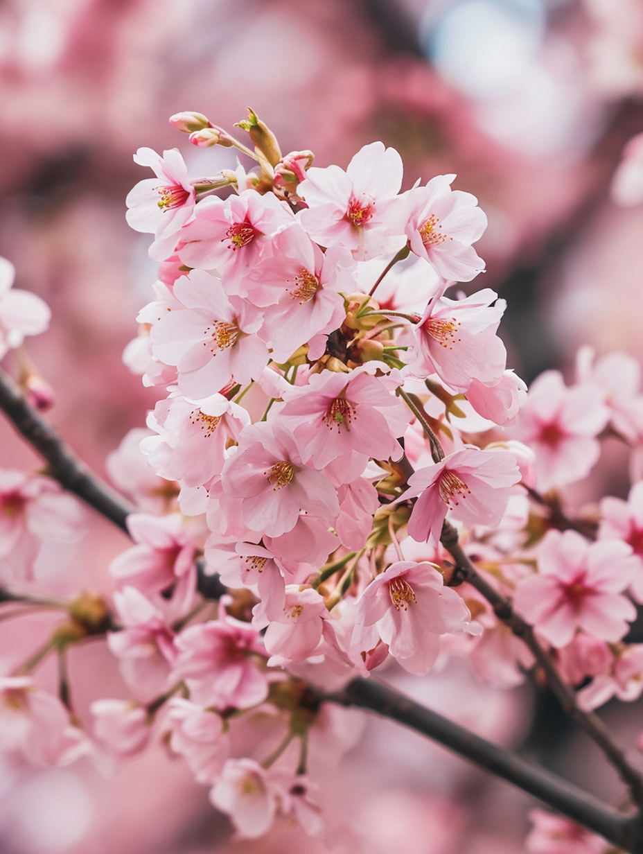 Cherry blossoms in full bloom