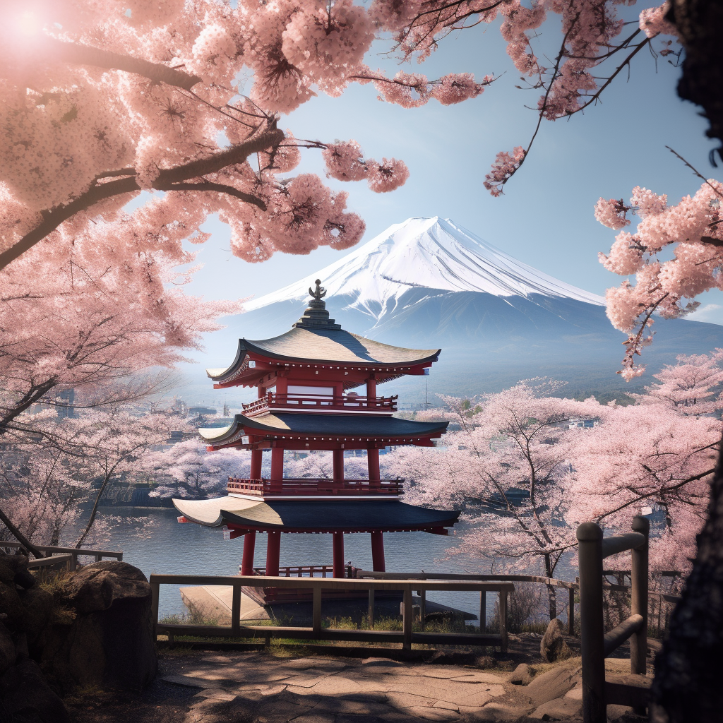 Cherry blossoms in old Japan