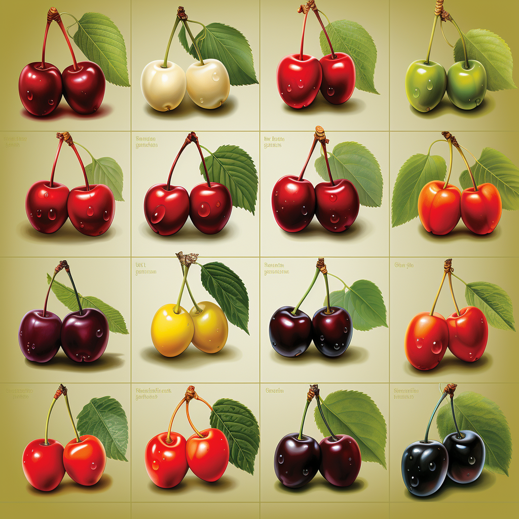 Hyper-realistic cherries in wall calendar