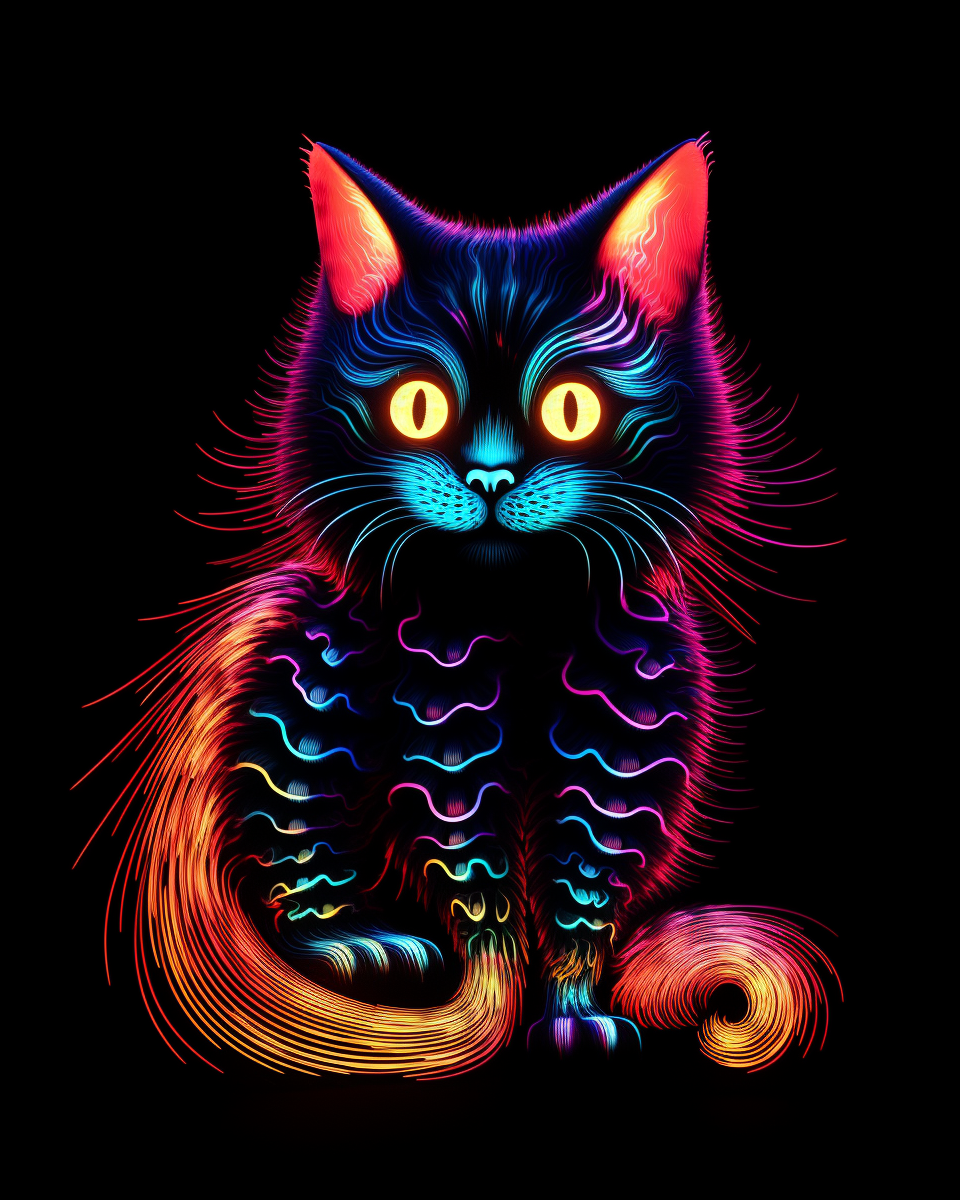 Glowing pattern of Cheshire Cat from Alice in Wonderland