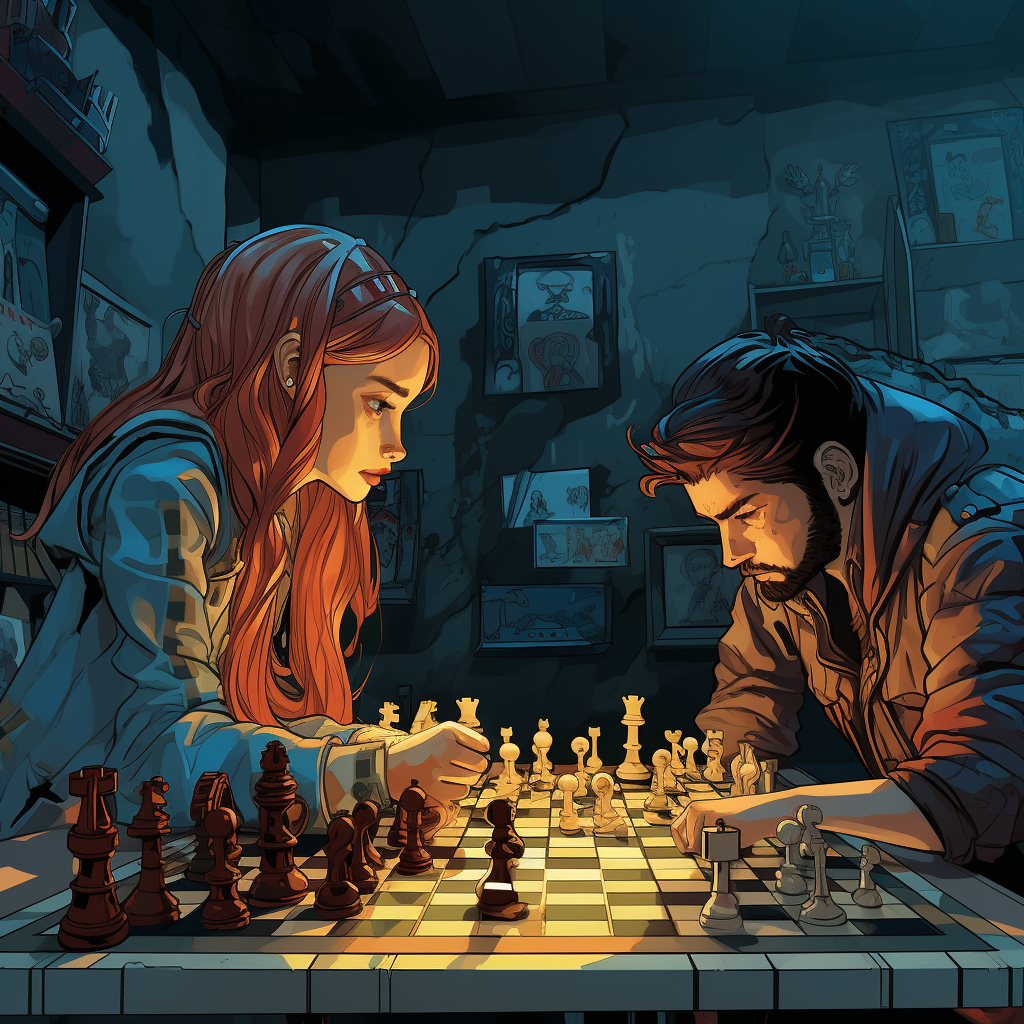 Chess Comic Style Illustration