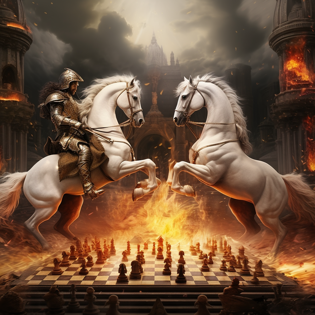 Chess Battle with Fire and People