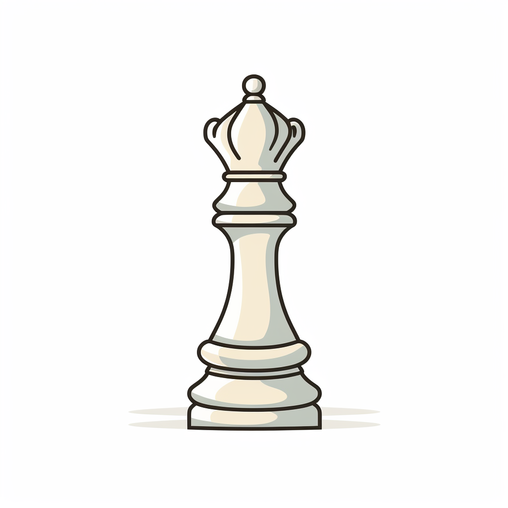 White Chess Game Piece in Cartoon Style