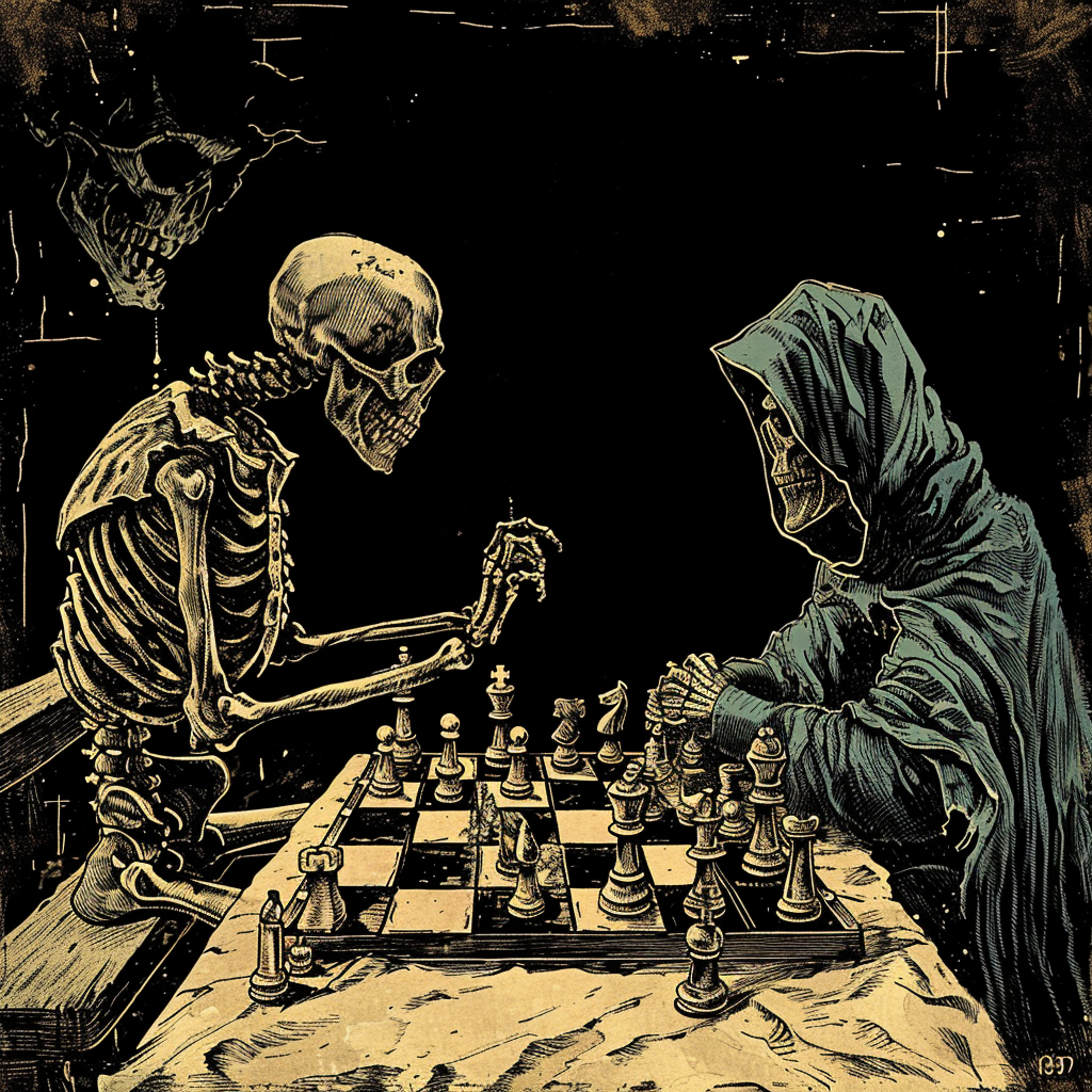 Intense chess game with death