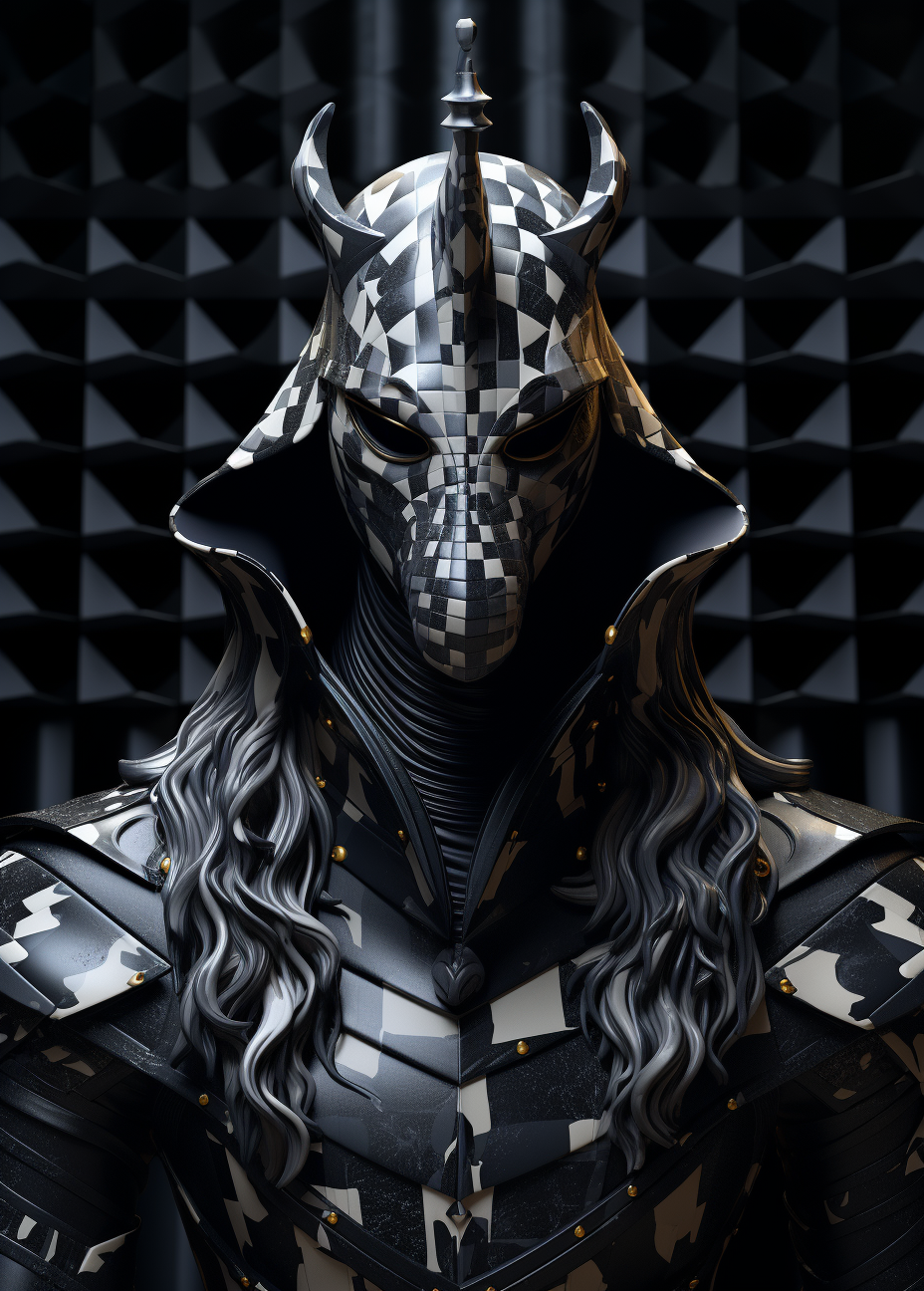 Stylish cybercore chess knight accessory by Luis Vuitton