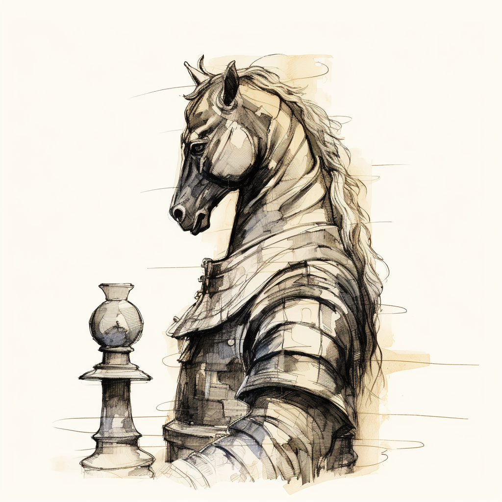 Sketch of Chess Knight Piece