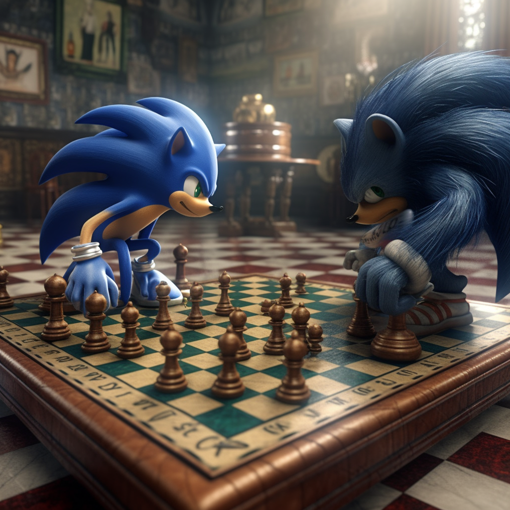 Chess peon fighting sonic