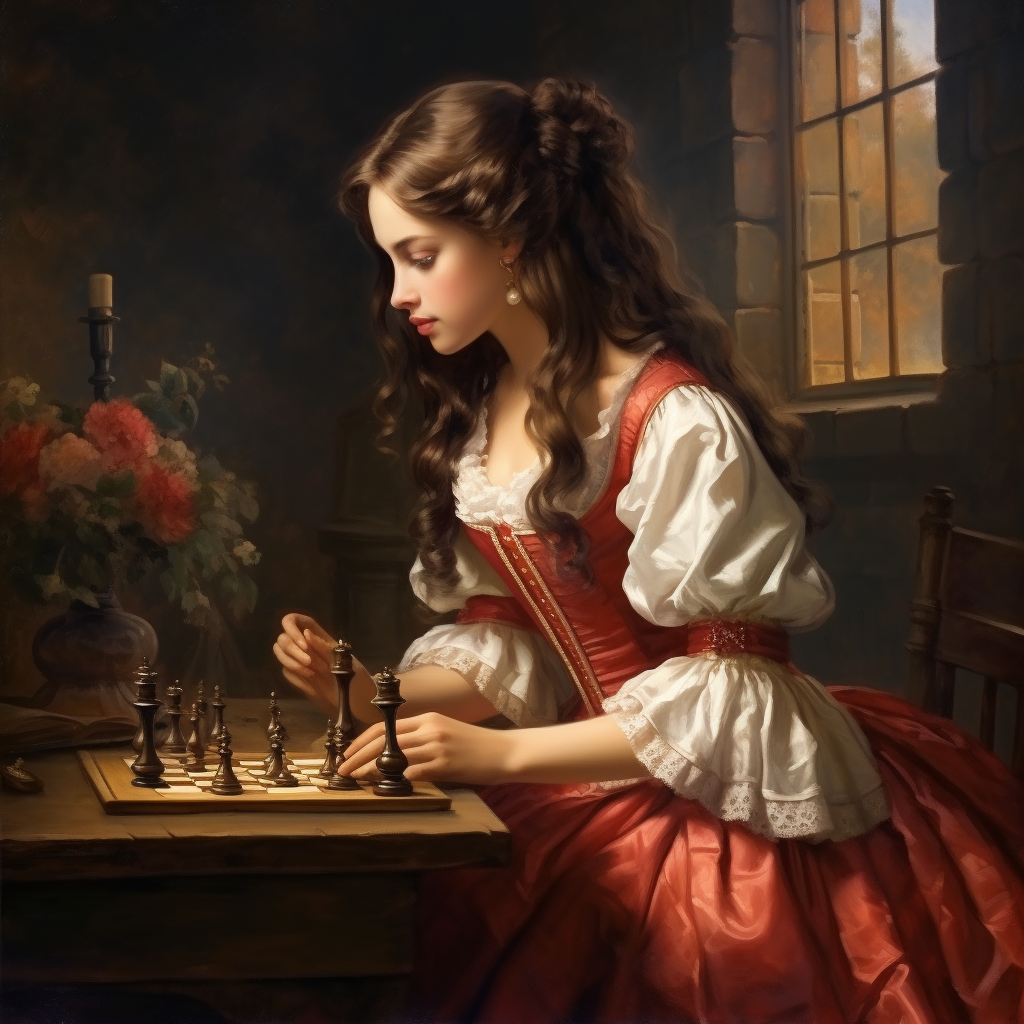 18th Century Chess Player Woman