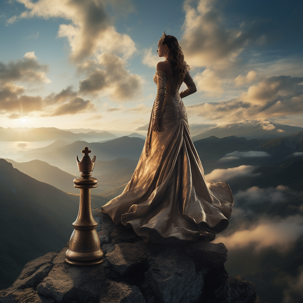 Chess Queen on Mountain