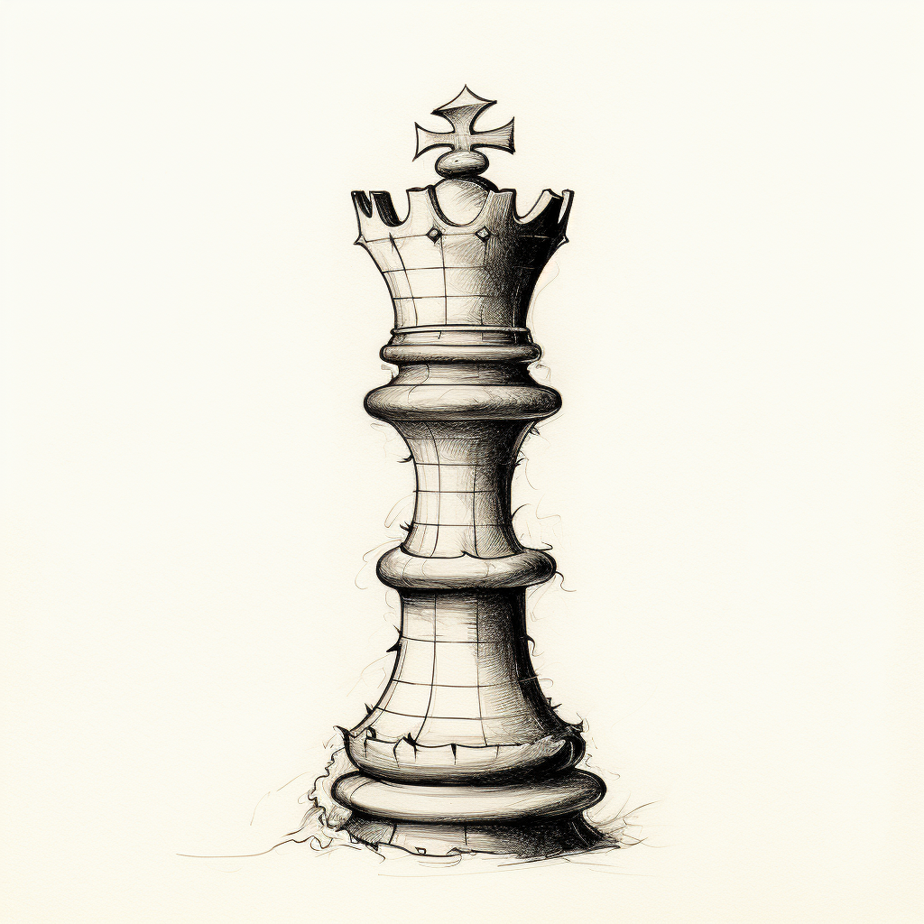 Black Ink Chess Tattoo Design